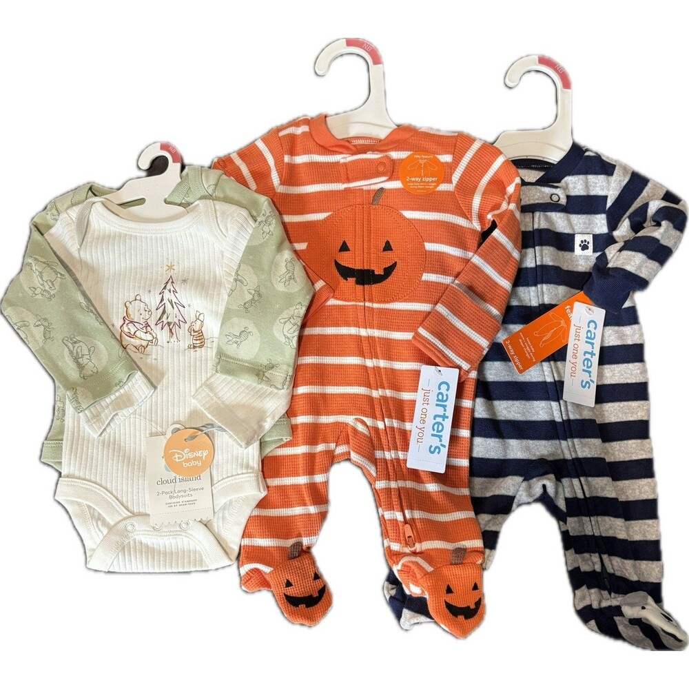 Carters & Disney Baby Newborn Clothing Lot Of 3 Winnie The Pooh Sleep & Play NWT